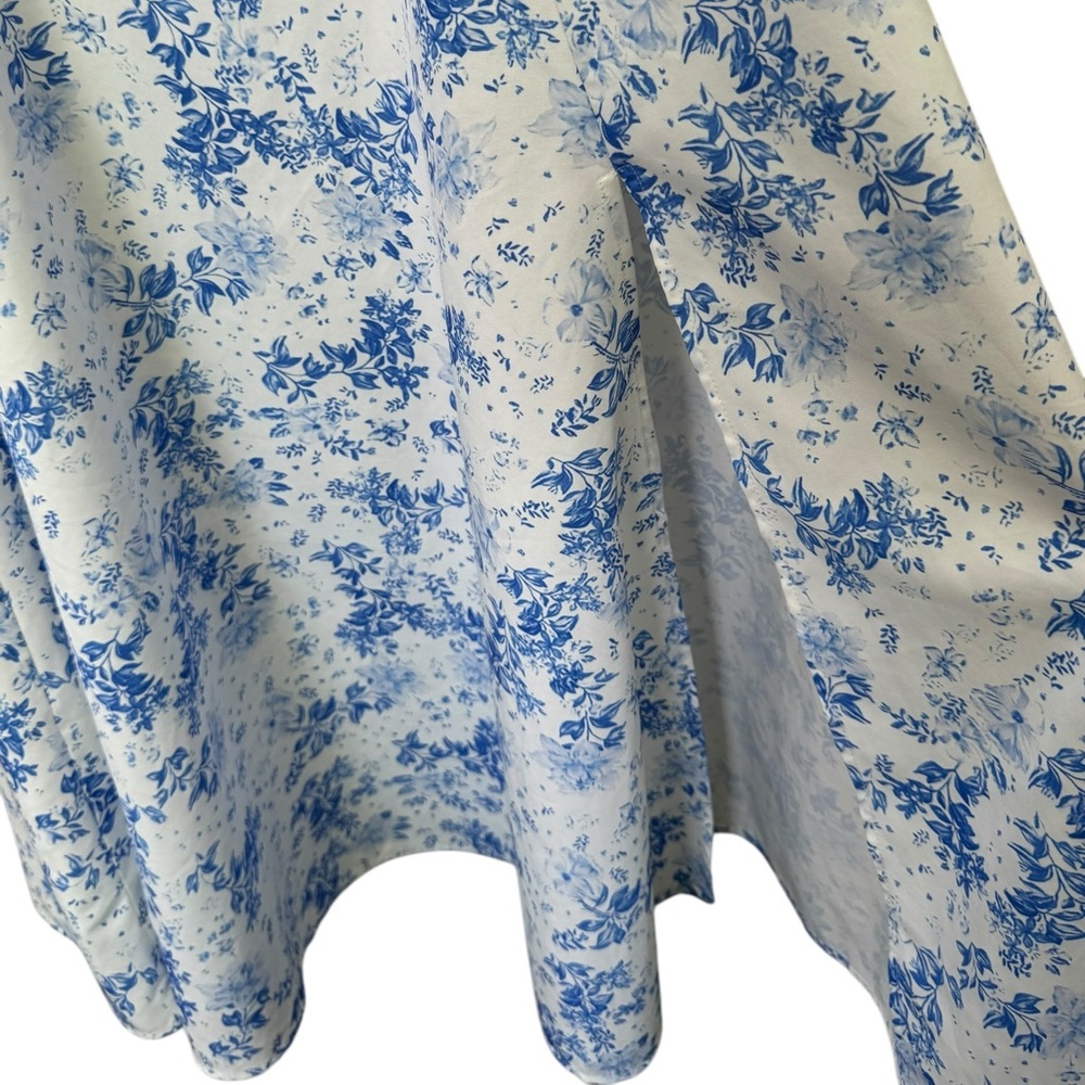 Floral Blue and White Milkmaid Dress size Small/Medium - Picture 5 of 9